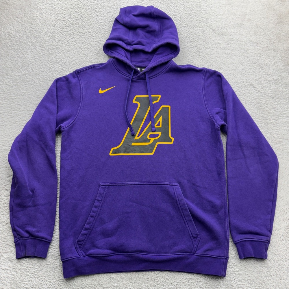 Nike NBA Los Angeles Lakers Hoodie Mens Medium Purple LA Graphic Pullover